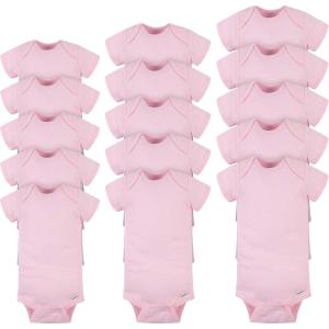imageGerber Unisex Baby 15 Piece Onesies Bodysuit Multi Size PackPink