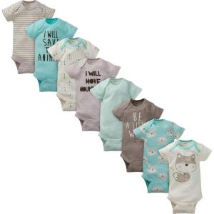 imageGerber unisexbaby 8pack Short Sleeve Onesies BodysuitsFox