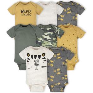 imageGerber unisexbaby 8pack Short Sleeve Onesies BodysuitsTiger Green