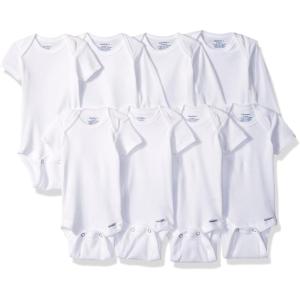 imageGerber unisexbaby 8pack Short Sleeve Onesies BodysuitsWhite Long Sleeve Short Sleeve