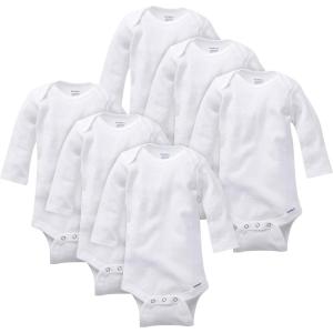 imageGerber unisexbaby Multipack Longsleeve Onesies Bodysuit Mitten Cuff Sizes6pack White