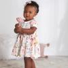 image2Pack Baby Girls Pink Floral Short Sleeve Dresses