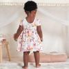 image2Pack Baby Girls Pink Floral Short Sleeve Dresses