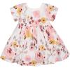 image2Pack Baby Girls Pink Floral Short Sleeve Dresses