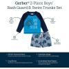 image2Piece Baby ampamp Toddler Boys Later Gator Rash Guard ampamp Swim Trunks SetGreen Turtles