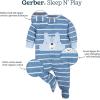 imageGerber Baby Boys 2Pack Footed PajamasBear Green