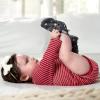 imageGerber Baby Fleece Lined Wrap Fasten Non Skid Soft Slipper BootiesGrey Star
