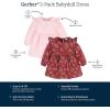 imageGerber Baby Girls Toddler 2Pack Long Sleeve DressesDark Orange Leaves
