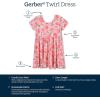 imageGerber Baby Girls Toddler Buttery Soft Short Sleeve Twirl Dress with Viscose Made from EucalyptusJust Peachy