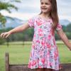 imageGerber Baby Girls Toddler Buttery Soft Short Sleeve Twirl Dress with Viscose Made from EucalyptusLilac Garden