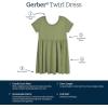imageGerber Baby Girls Toddler Buttery Soft Short Sleeve Twirl Dress with Viscose Made from EucalyptusMoss