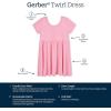 imageGerber Baby Girls Toddler Buttery Soft Short Sleeve Twirl Dress with Viscose Made from EucalyptusPink Lemonade