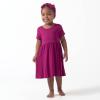 imageGerber Baby Girls Toddler Buttery Soft Short Sleeve Twirl Dress with Viscose Made from EucalyptusRaspberry