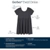 imageGerber Baby Girls Toddler Buttery Soft Short Sleeve Twirl Dress with Viscose Made from EucalyptusShadow