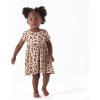 imageGerber Baby Girls Toddler Buttery Soft Short Sleeve Twirl Dress with Viscose Made from EucalyptusSpotted Leopard
