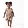 imageGerber Baby Girls Toddler Buttery Soft Short Sleeve Twirl Dress with Viscose Made from EucalyptusSpotted Leopard