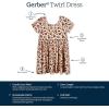 imageGerber Baby Girls Toddler Buttery Soft Short Sleeve Twirl Dress with Viscose Made from EucalyptusSpotted Leopard