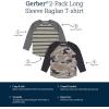 imageGerber BabyBoys Toddler 2Pack Long Sleeve Pocket TeesBaby and Toddler TShirt SetGreen Camo