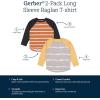 imageGerber BabyBoys Toddler 2Pack Long Sleeve Pocket TeesBaby and Toddler TShirt SetGrey  Rust Tie Dye