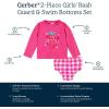 imageGerber Girls Baby Toddler Long Sleeved Rashguard Swim Bathing Suit SetPink Strawberry
