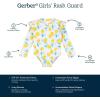 imageGerber Girls Toddler Long Sleeve One Piece Rashguard SwimsuitWhite Yellow Lemons