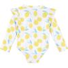 imageGerber Girls Toddler Long Sleeve One Piece Rashguard SwimsuitWhite Yellow Lemons