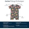 imageGerber Unisex Baby Buttery Soft Short Sleeve Romper with Viscose Made from EucalyptusMidnight Floral