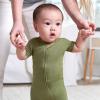 imageGerber Unisex Baby Buttery Soft Short Sleeve Romper with Viscose Made from EucalyptusMoss