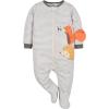 imageGerber babyboys 2pack Snug Fit Footed Cotton PajamasHedgehog  Squirrel