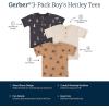 imageGerber babyboys Toddler 3pack Short Sleeve Pocket TeesSun