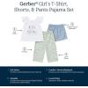 imageGerber babygirls 3piece Pajama Set Polyester Jersey Top Pants  ShortsDaises