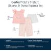 imageGerber babygirls 3piece Pajama Set Polyester Jersey Top Pants  ShortsGarderning