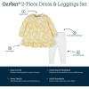 imageGerber babygirls Baby Girls 2piece Dress ampamp Legging SetGolden Flowers