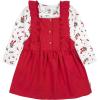 imageGerber babygirls Toddler 2 Piece Overall Dress SetToddler Red Holly Berries