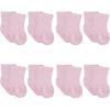 imageGerber Baby 8Pack WiggleProof Jersey Crew SocksLight Pink