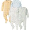 imageGerber Baby Boys 4 Pack Sleep N Play FootieFarm