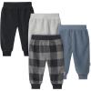 imageGerber Baby Boys 4Pack Microfleece SweatpantsNavy Gingham