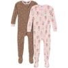 imageGerber Baby Girls 2Pack Footed PajamasBallerinas