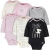 imageGerber Baby Girls 6Pack LongSleeve Onesies BodysuitsBunny