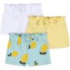 imageGerber Baby Girls Toddler 3Pack Pullon Knit ShortsYellow Lemons