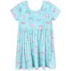 imageGerber Baby Girls Toddler Buttery Soft Short Sleeve Twirl Dress with Viscose Made from EucalyptusRainbow Sky