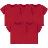 imageGerber Baby Toddler 5Pack Solid Short Sleeve TShirts Jersey 160 GSMRed