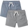imageGerber Baby Toddler Unisex Stretch Chino ShortsGreyBlue