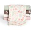 imageGerber Baby Unisex Muslin Burp Cloths 5Pack Multi Rainbow Large Size 20quot x 10quotMulti Pink Floral