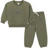 imageGerber Baby ampamp Toddler Boys 2Piece Fleece Sweatshirt and Jogger SetOlive