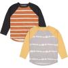 imageGerber BabyBoys Toddler 2Pack Long Sleeve Pocket TeesBaby and Toddler TShirt SetGrey  Rust Tie Dye