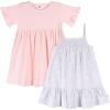 imageGerber Girls Toddler ShortSleeve and Sleeveless Dress SetSeaside