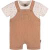 imageGerber Unisex Baby Gauze Overall Romper and TShirt SetBrown Dots
