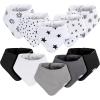 imageGerber Unisex Baby Muslin Bandana BibsBlack and White