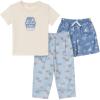 imageGerber babyboys 3piece Pajama Set Polyester Jersey Top Pants  ShortsBear
